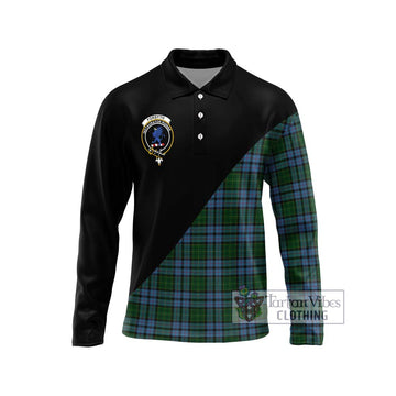 Forsyth Tartan Long Sleeve Polo Shirt with Family Crest and Military Logo Style Unisex - Tartan Vibes Clothing