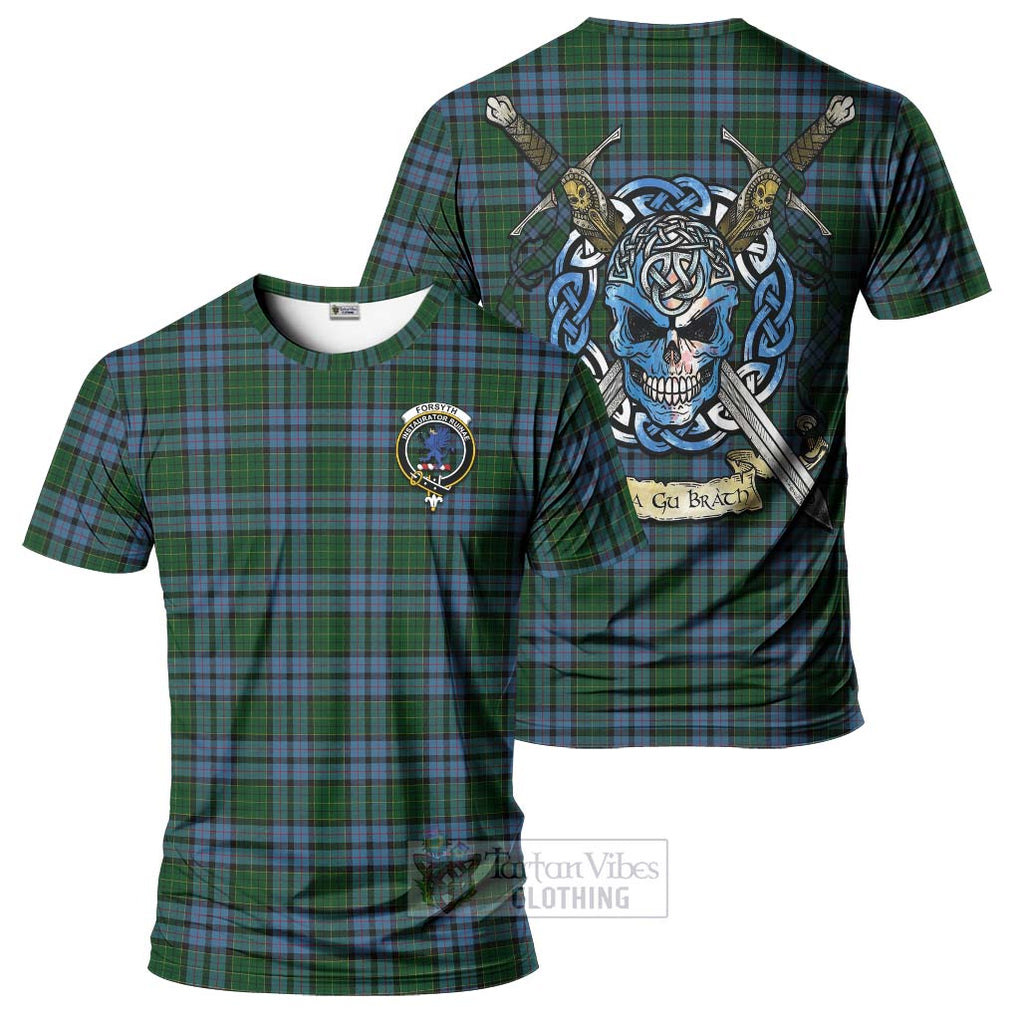 Forsyth Tartan T-Shirt with Family Crest Celtic Skull Style Kid's Shirt - Tartan Vibes Clothing