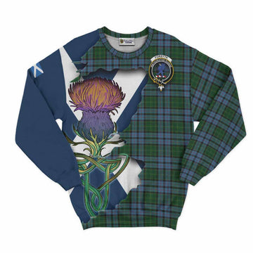 Tartan Vibes Clothing Forsyth Tartan Family Crest Sweatshirt Scottish Thistle Celtic Inspired