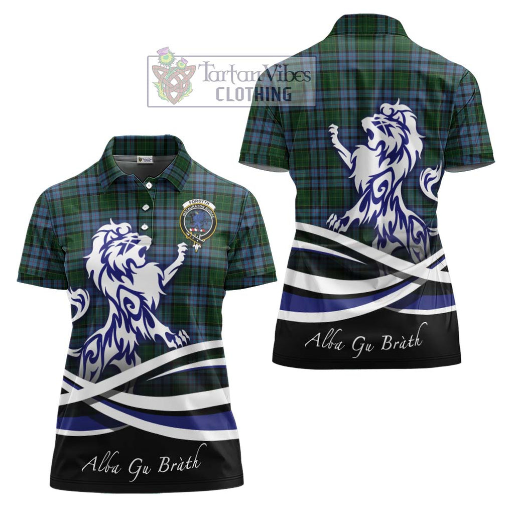 Forsyth Tartan Women's Polo Shirt with Alba Gu Brath Regal Lion Emblem Women - Tartan Vibes Clothing