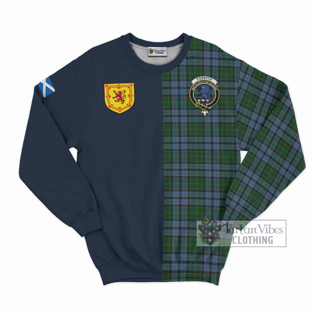 Forsyth Tartan Sweatshirt Alba with Scottish Lion Royal Arm Half Style Unisex - Tartan Vibes Clothing
