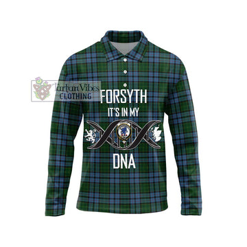 Forsyth Tartan Long Sleeve Polo Shirt with Family Crest DNA In Me Style Unisex - Tartan Vibes Clothing