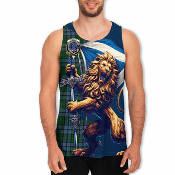 Forsyth Tartan Family Crest Men's Tank Top with Scottish Majestic Lion Men - Tartan Vibes Clothing