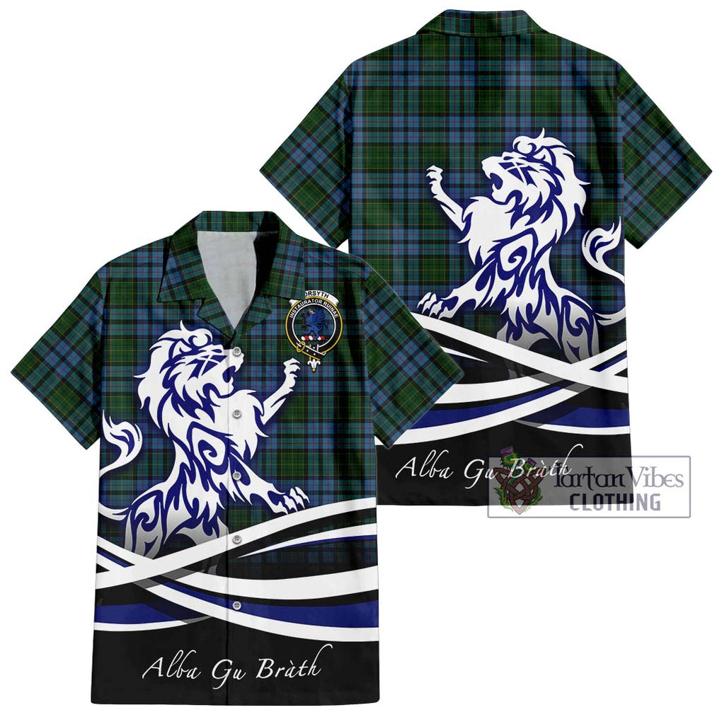 Forsyth Tartan Hawaiian Shirt with Alba Gu Brath Regal Lion Emblem Kid - Tartan Vibes Clothing