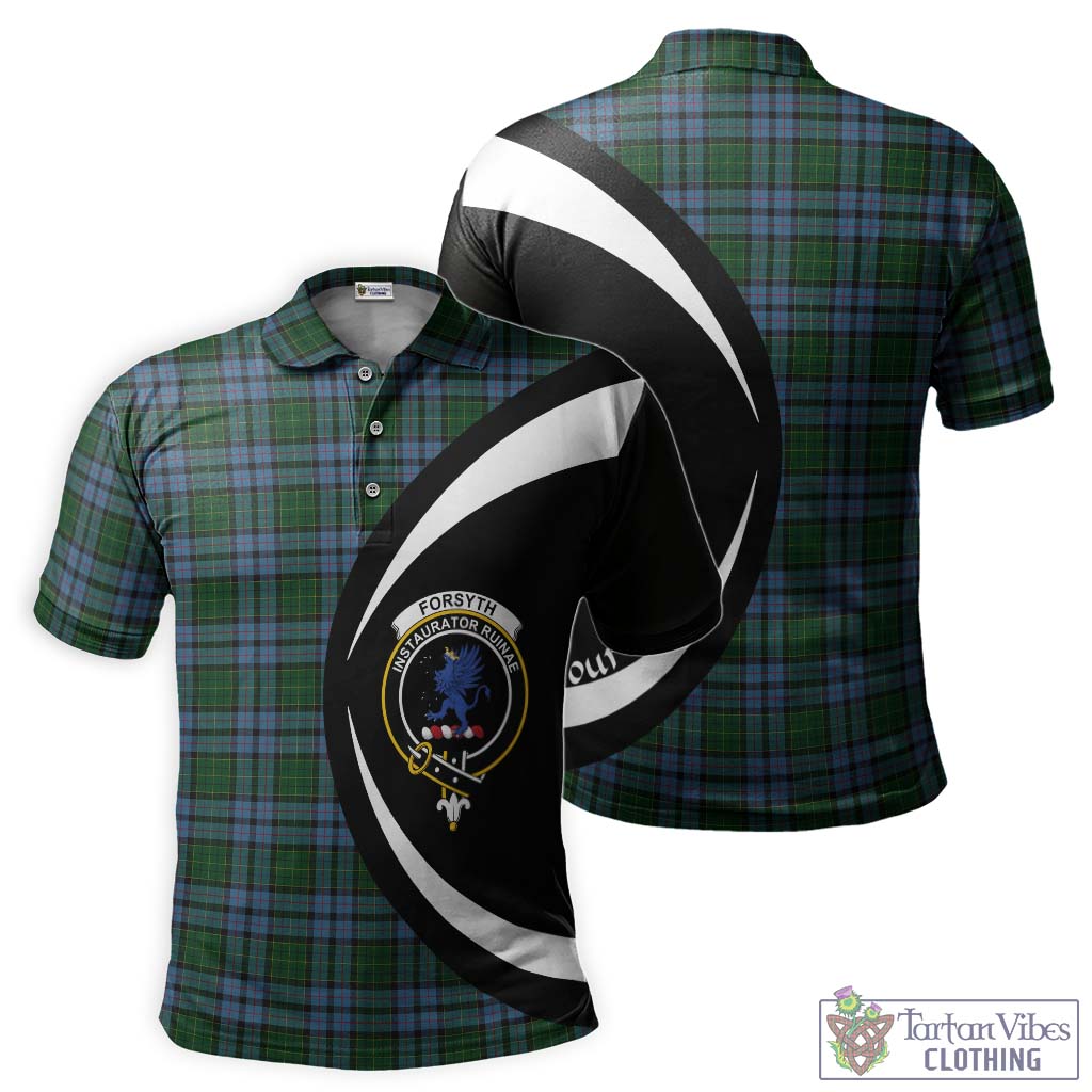 Forsyth Tartan Men's Polo Shirt with Family Crest Circle Style Kid - Tartan Vibes Clothing