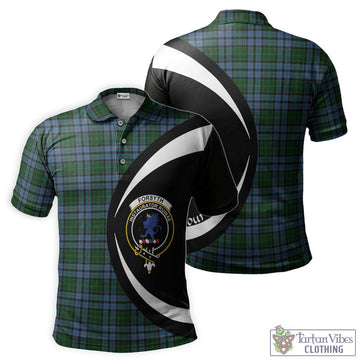 Forsyth Tartan Men's Polo Shirt with Family Crest Circle Style Kid - Tartan Vibes Clothing