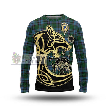 Forsyth Tartan Long Sleeve T-Shirt with Family Crest Celtic Wolf Style Unisex - Tartan Vibes Clothing