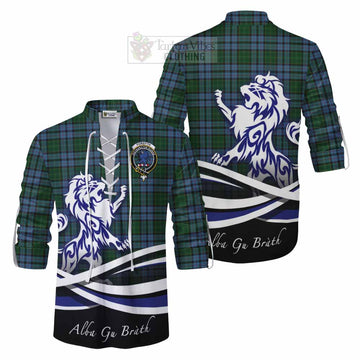 Forsyth Tartan Ghillie Kilt Shirt with Alba Gu Brath Regal Lion Emblem Men - Tartan Vibes Clothing