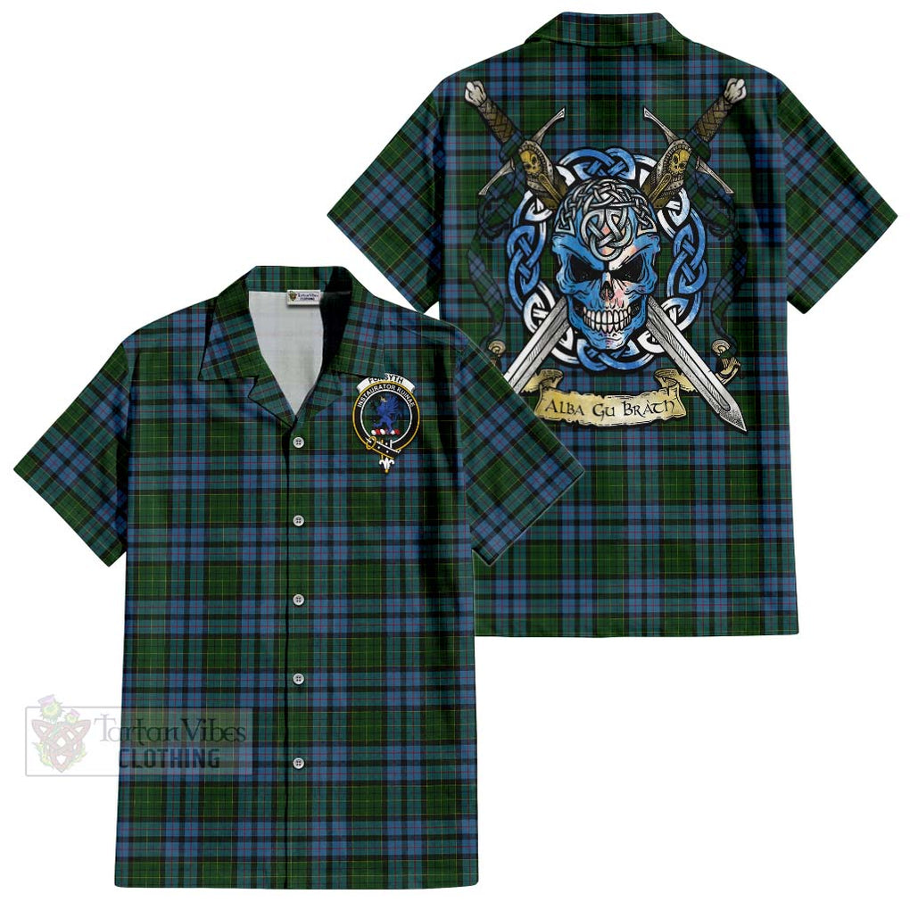 Forsyth Tartan Hawaiian Shirt with Family Crest Celtic Skull Style Kid - Tartan Vibes Clothing