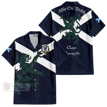 Forsyth Tartan Lion Rampant Hawaiian Shirt Proudly Display Your Heritage with Alba Gu Brath and Clan Name Kid - Tartan Vibes Clothing