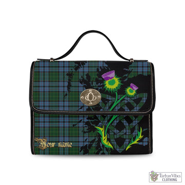 Forsyth Tartan Waterproof Canvas Bag with Scotland Map and Thistle Celtic Accents
