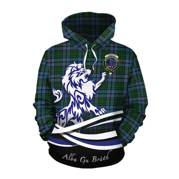 Forsyth Tartan Cotton Hoodie with Alba Gu Brath Regal Lion Emblem Pullover Hoodie XS - Tartan Vibes Clothing