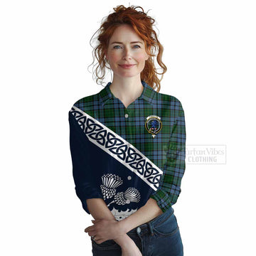 Forsyth Tartan Women's Casual Shirt Featuring Thistle and Scotland Map Female - Tartan Vibes Clothing
