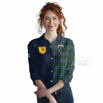 Forsyth Tartan Women's Casual Shirt Alba with Scottish Lion Royal Arm Half Style Female - Tartan Vibes Clothing