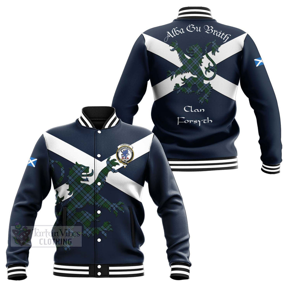 Forsyth Tartan Lion Rampant Baseball Jacket Proudly Display Your Heritage with Alba Gu Brath and Clan Name Unisex - Tartan Vibes Clothing