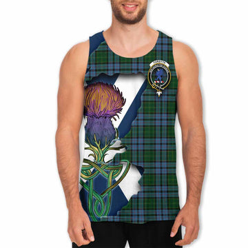 Tartan Vibes Clothing Forsyth Tartan Family Crest Men's Tank Top Scottish Thistle Celtic Inspired