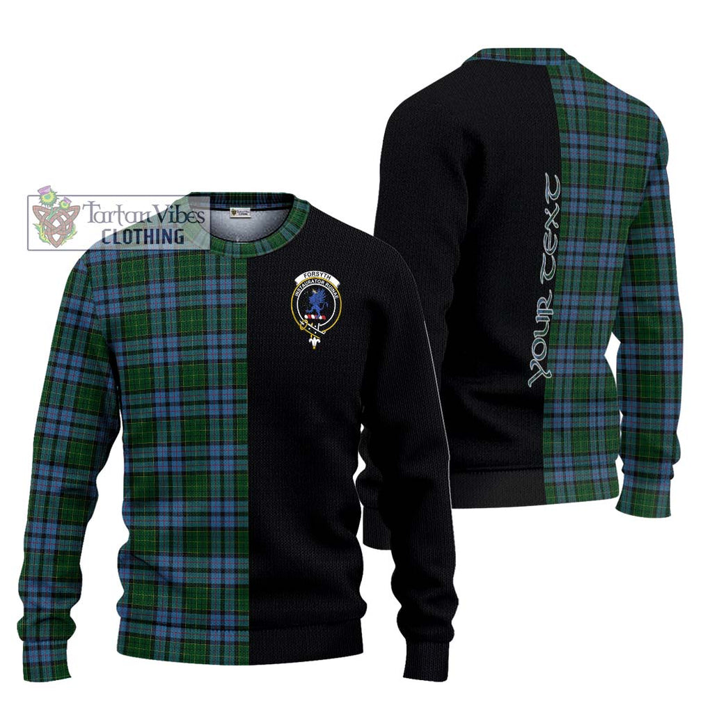 Forsyth Tartan Ugly Sweater with Family Crest and Half Of Me Style Unisex - Tartan Vibes Clothing