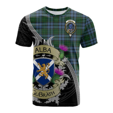 Tartan Vibes Clothing Forsyth Tartan Family Crest Cotton T-shirt Lion Rampant Royal Thistle Shield Celtic Inspired