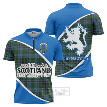 Forsyth Family Crest Tartan Zipper Polo Shirt Celebrate Saint Andrew's Day in Style Unisex - Tartan Vibes Clothing