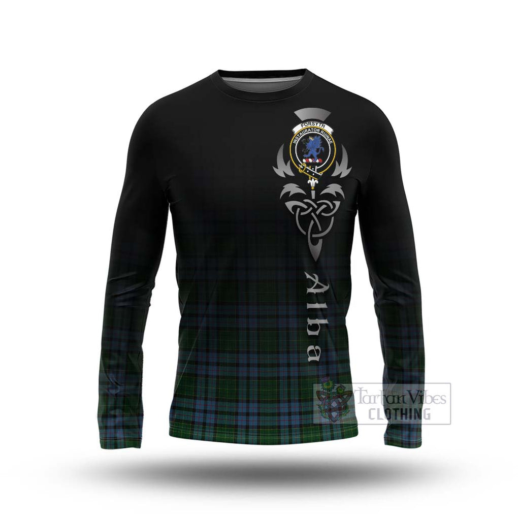 Forsyth Tartan Long Sleeve T-Shirt Featuring Alba Gu Brath Family Crest Celtic Inspired Unisex - Tartan Vibes Clothing