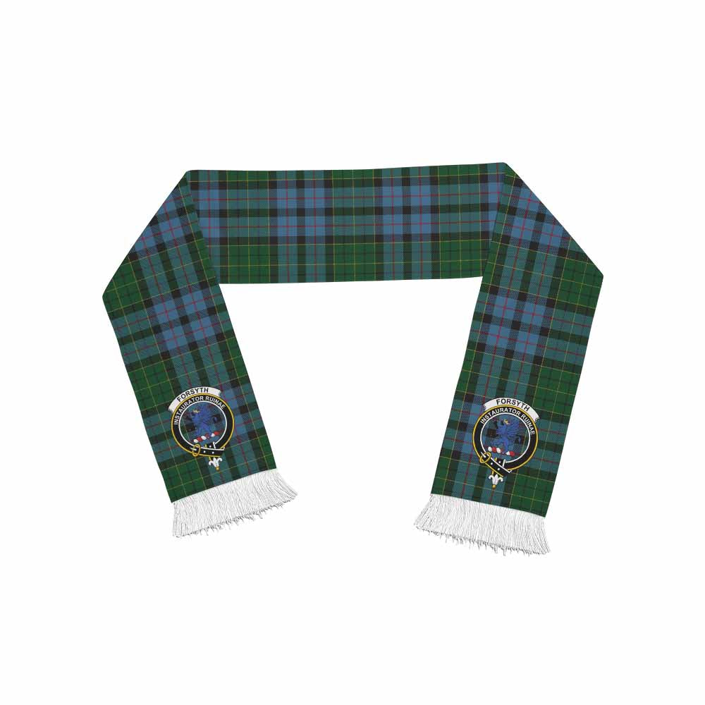 Forsyth Tartan Ruffneck Scarf with Family Crest One Size 67.7*6.7 inches - Tartan Vibes Clothing