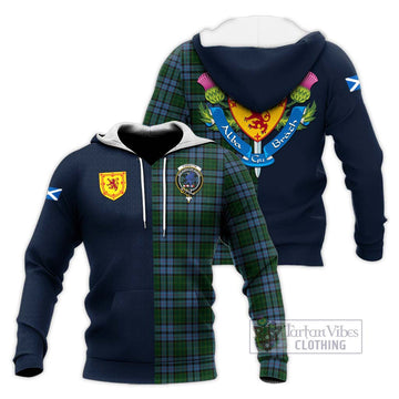 Forsyth Tartan Knitted Hoodie Alba with Scottish Lion Royal Arm Half Style Unisex Knitted Pullover Hoodie - Tartan Vibes Clothing