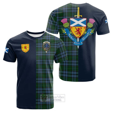 Tartan Vibes Clothing Forsyth Tartan Cotton T-shirt with Scottish Lion Royal Arm Half Style