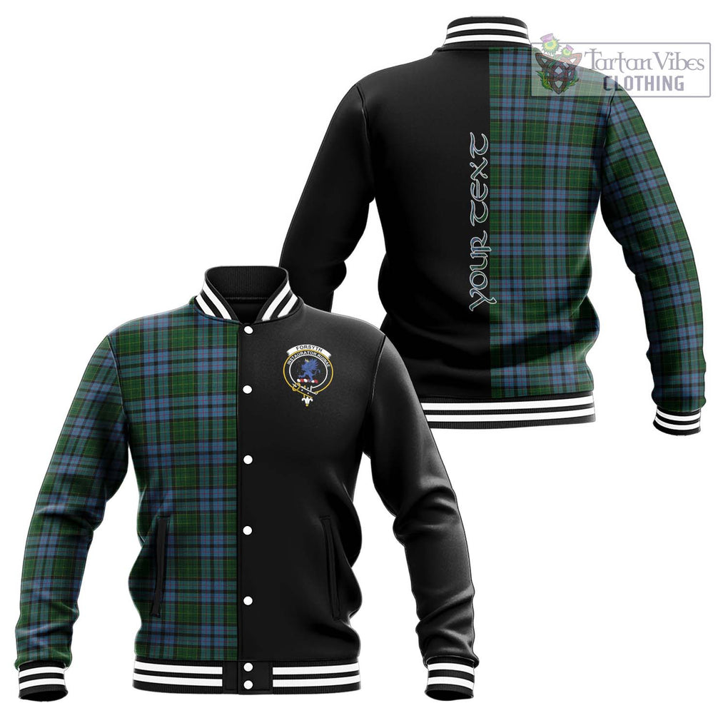 Forsyth Tartan Baseball Jacket with Family Crest and Half Of Me Style Unisex - Tartan Vibes Clothing