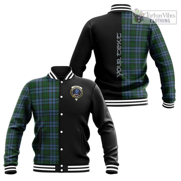 Forsyth Tartan Baseball Jacket with Family Crest and Half Of Me Style Unisex - Tartan Vibes Clothing