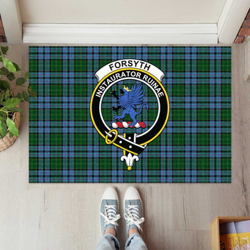 Forsyth Tartan Rubber Doormat with Family Crest L 60*90cm - Tartan Vibes Clothing