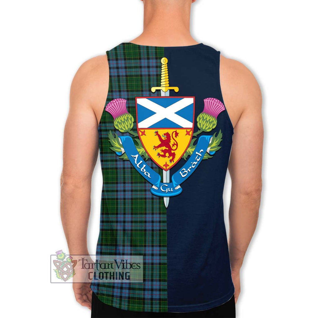 Forsyth Tartan Men's Tank Top Alba with Scottish Lion Royal Arm Half Style - Tartan Vibes Clothing