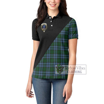 Forsyth Tartan Women's Polo Shirt with Family Crest and Military Logo Style