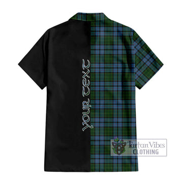 Forsyth Tartan Hawaiian Shirt with Family Crest and Half Of Me Style - Tartan Vibes Clothing
