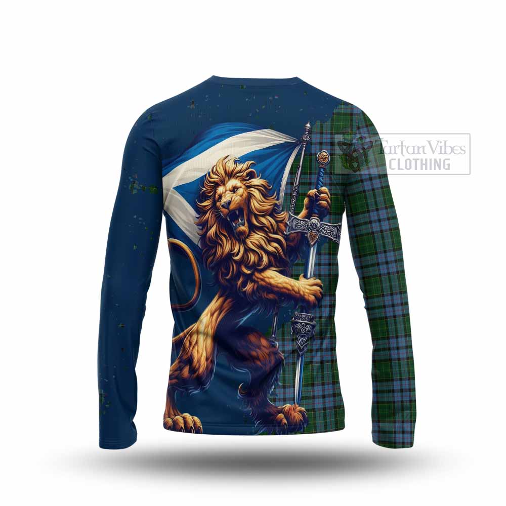 Forsyth Tartan Family Crest Long Sleeve T-Shirt with Scottish Majestic Lion - Tartan Vibes Clothing