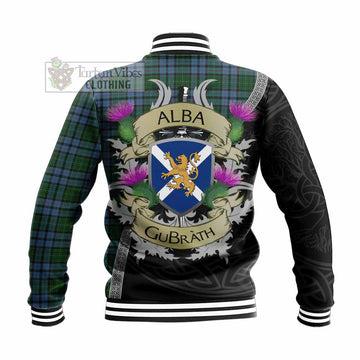 Forsyth Tartan Family Crest Baseball Jacket Lion Rampant Royal Thistle Shield Celtic Inspired - Tartan Vibes Clothing
