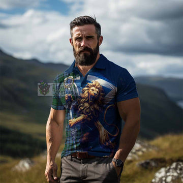 Forsyth Tartan Family Crest Men's Polo Shirt with Scottish Majestic Lion - Tartan Vibes Clothing