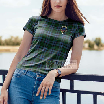 Forsyth Tartan Cotton T-Shirt with Family Crest Women's Shirt - Tartanvibesclothing Shop