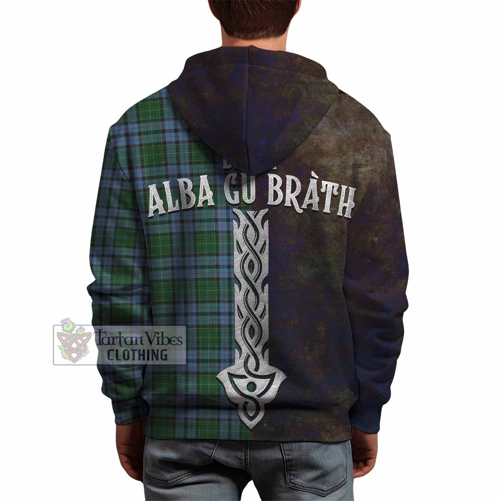 Tartan Vibes Clothing Forsyth Tartan Family Crest Hoodie Alba Gu Brath Be Brave Lion Ancient Style
