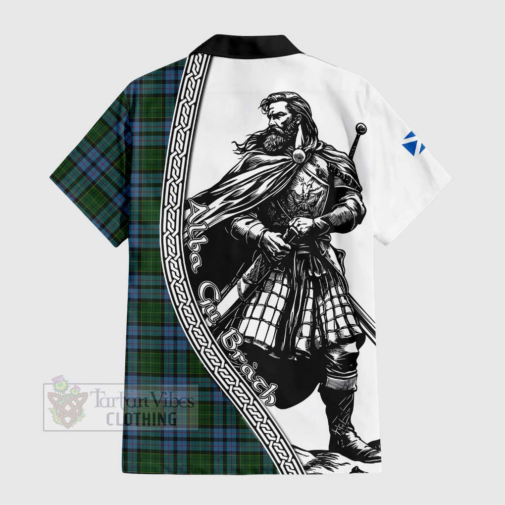 Forsyth Tartan Clan Crest Hawaiian Shirt with Highlander Warrior Celtic Style - Tartan Vibes Clothing
