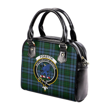 Forsyth Tartan Shoulder Handbags with Family Crest - Tartan Vibes Clothing