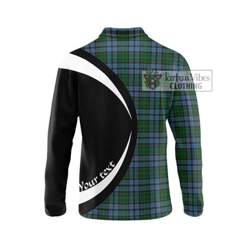 Forsyth Tartan Long Sleeve Polo Shirt with Family Crest Circle Style - Tartan Vibes Clothing