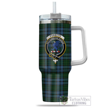 Forsyth Tartan Tumbler with Handle with Family Crest - Tartan Vibes Clothing