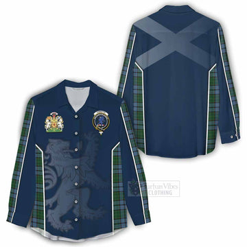 Forsyth Tartan Women's Casual Shirt with Family Crest and Lion Rampant Vibes Sport Style - Tartan Vibes Clothing