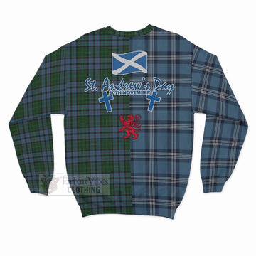 Forsyth Tartan Sweatshirt Happy St. Andrew's Day Half Tartan Style - Tartan Vibes Clothing