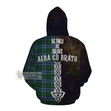 Forsyth Tartan Family Crest Cotton Hoodie Alba Gu Brath Be Brave Lion Ancient Style