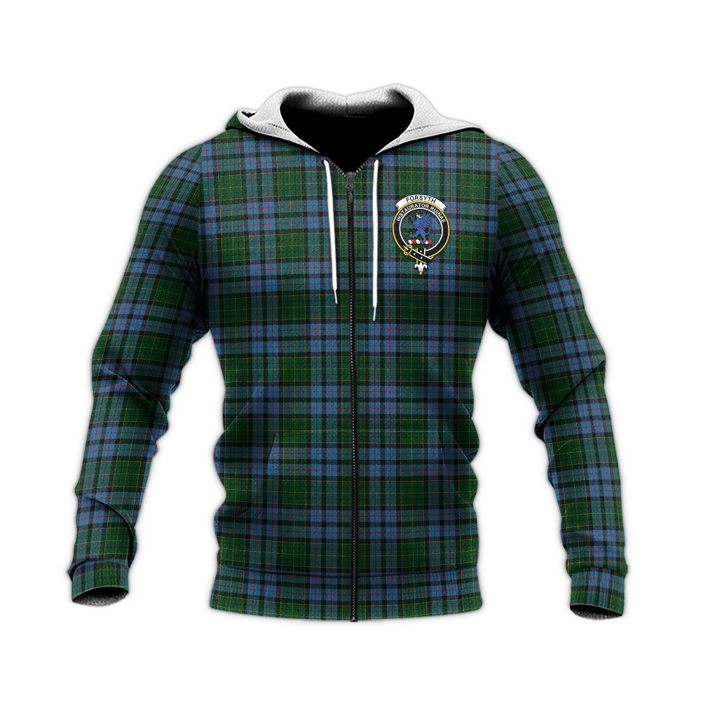 Forsyth Tartan Knitted Hoodie with Family Crest Unisex Knitted Zip Hoodie - Tartan Vibes Clothing