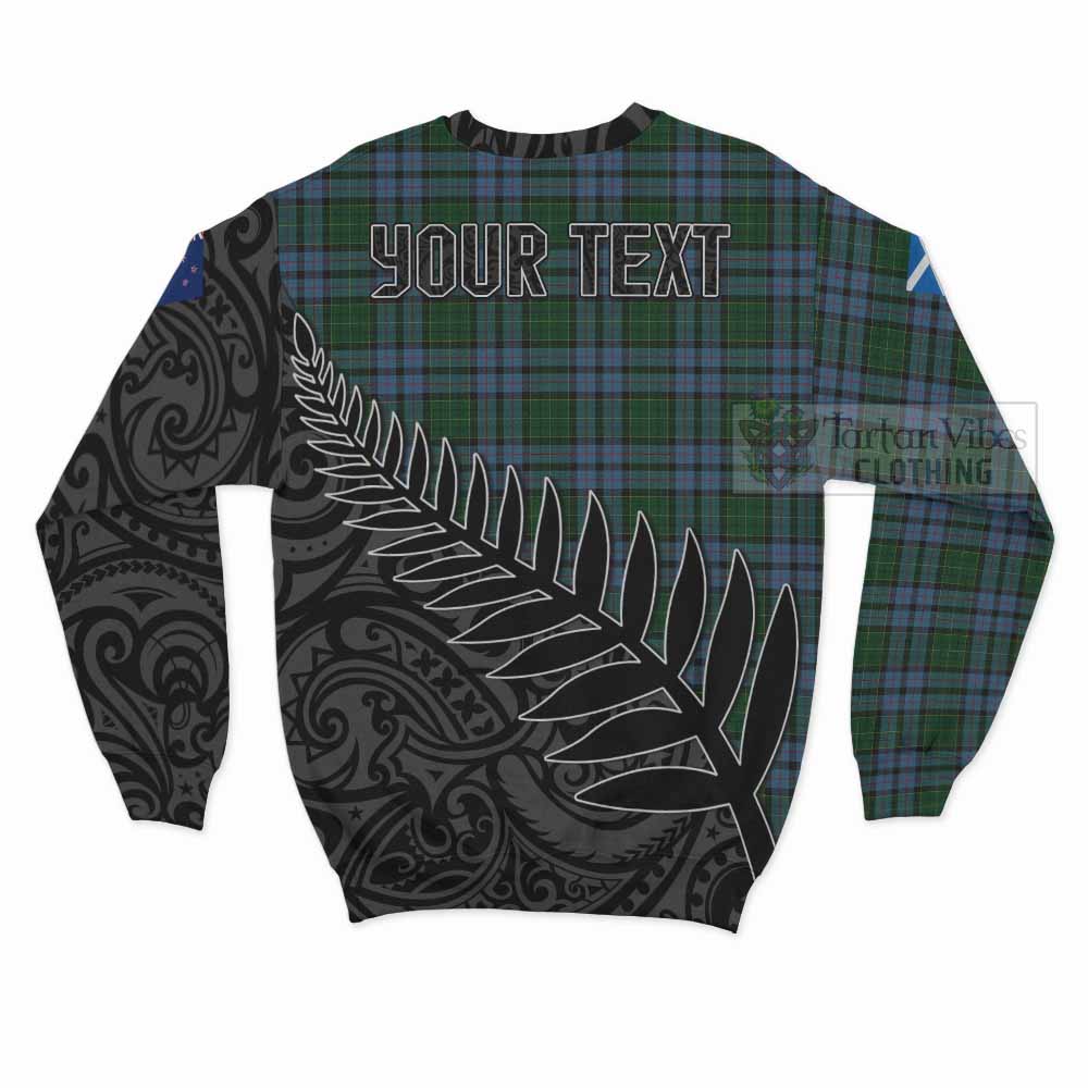 Forsyth Crest Tartan Sweatshirt with New Zealand Silver Fern Half Style - Tartan Vibes Clothing