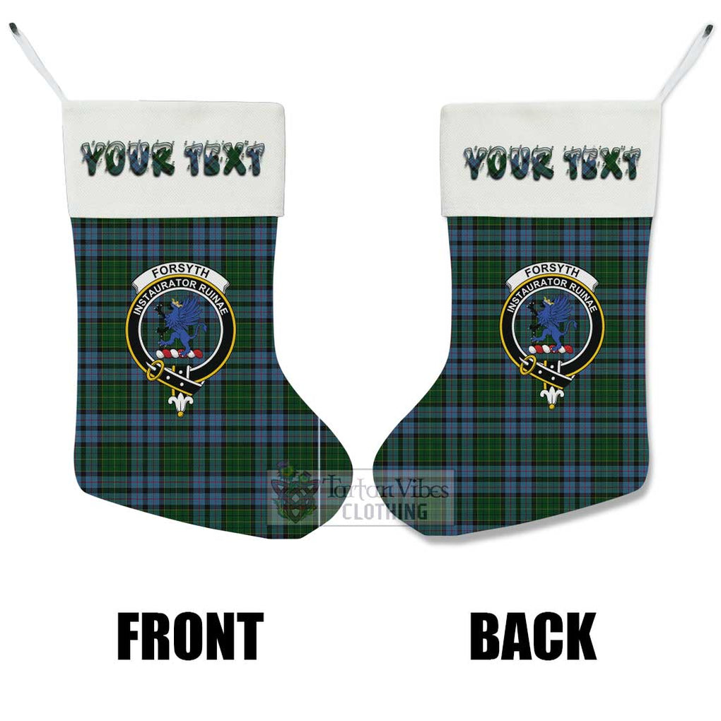 Forsyth Tartan Family Crest Christmas Stocking with Personalized Text - Tartan Vibes Clothing