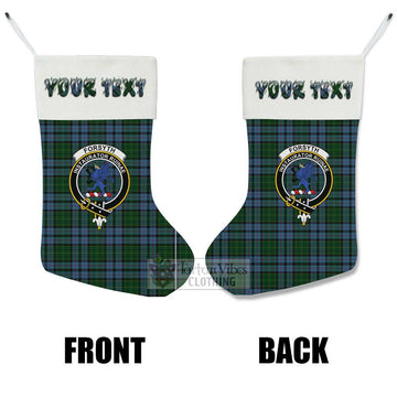 Forsyth Tartan Family Crest Christmas Stocking with Personalized Text - Tartan Vibes Clothing