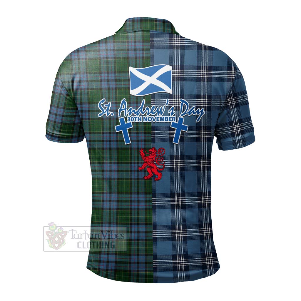 Forsyth Tartan Polo Shirt Happy St. Andrew's Day Half Tartan Style - Tartan Vibes Clothing